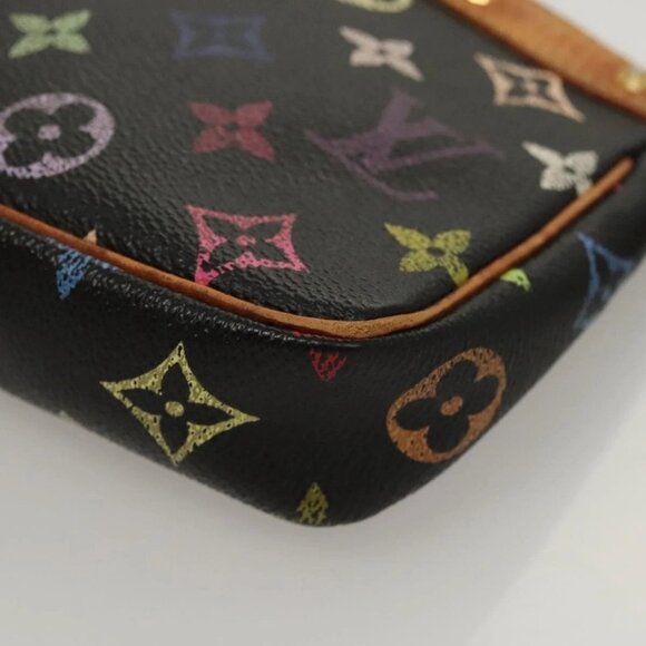 LOUIS VUITTON Monogram Multicolor Pochette Accessoires Black M92648 Auth 123447 - Picture 3 of 16